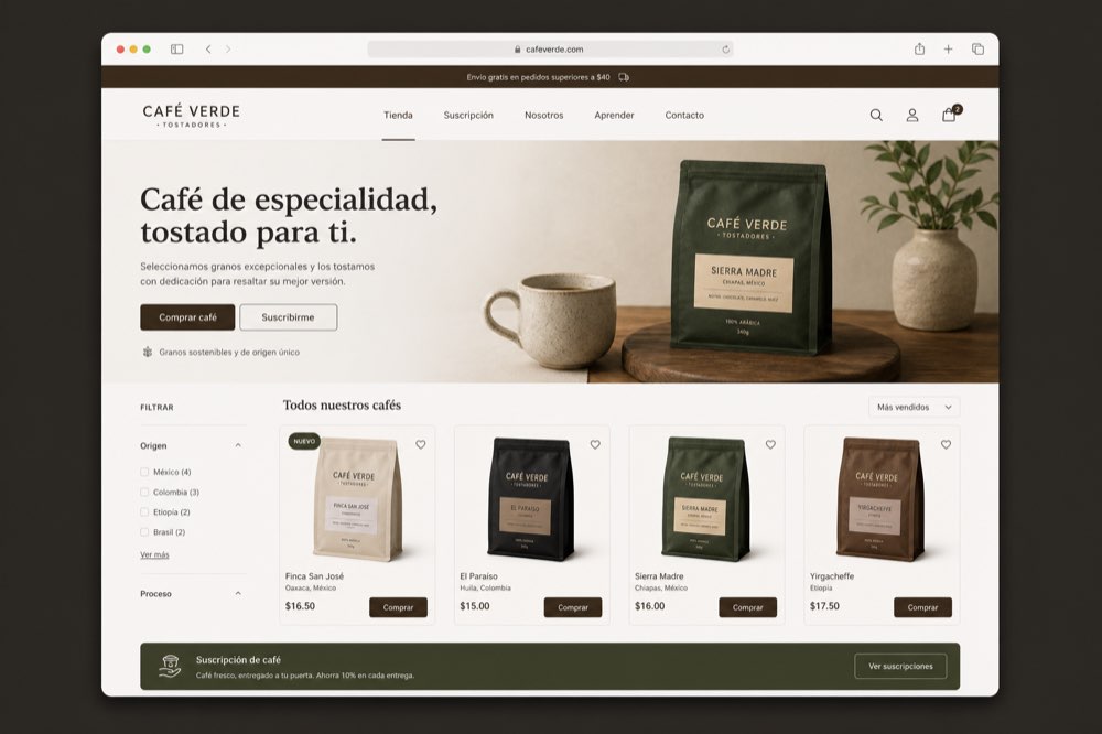 Café Verde — Tienda en línea