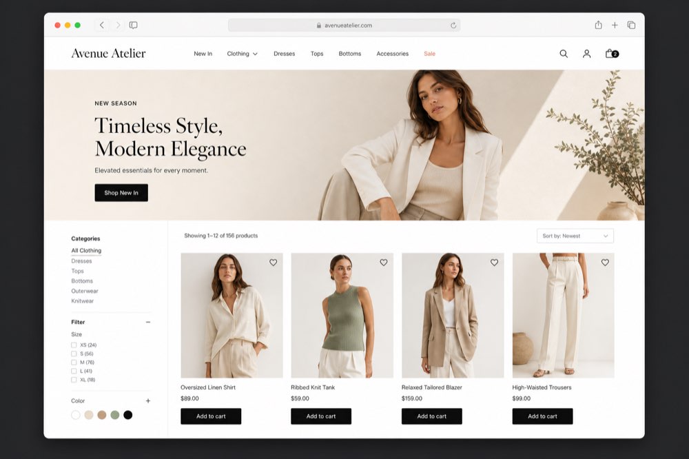 Avenue Atelier — Tienda en línea